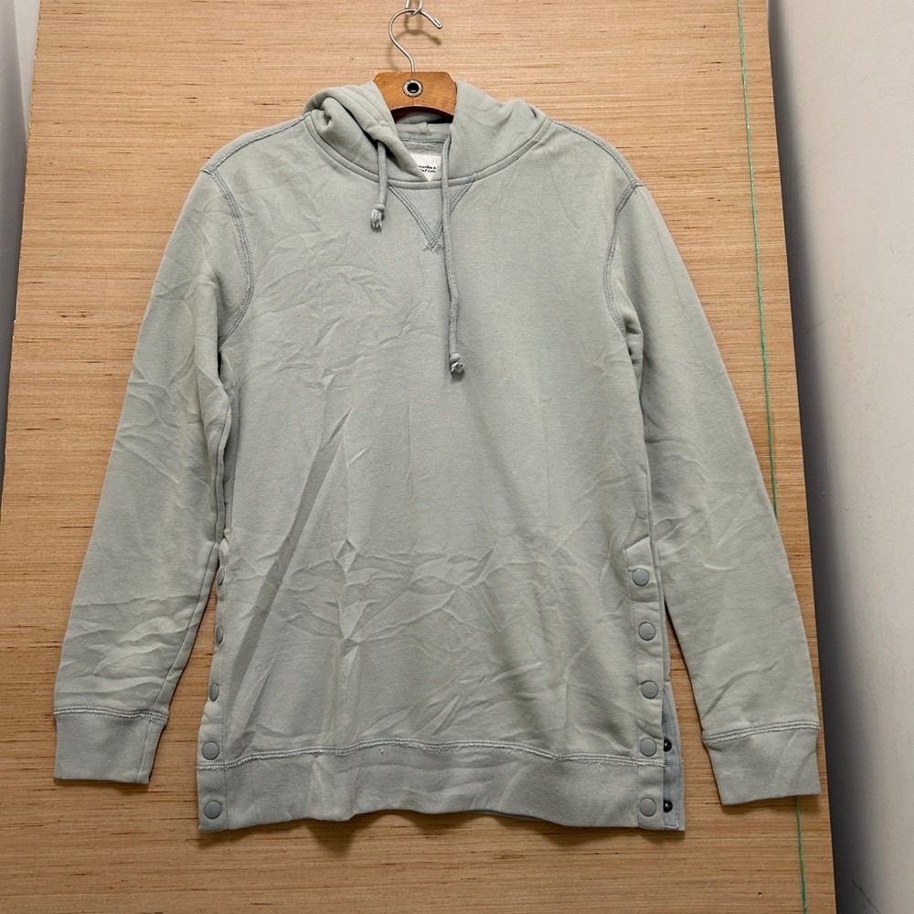 Abercrombie & Fitch Soft A&F Collection Sage Green Side Snap Hoodie XS 5643